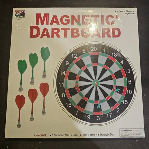Other - Are You Game Magnetic Dartboard Set with 6 Darts 16" Board Family Game For Kids